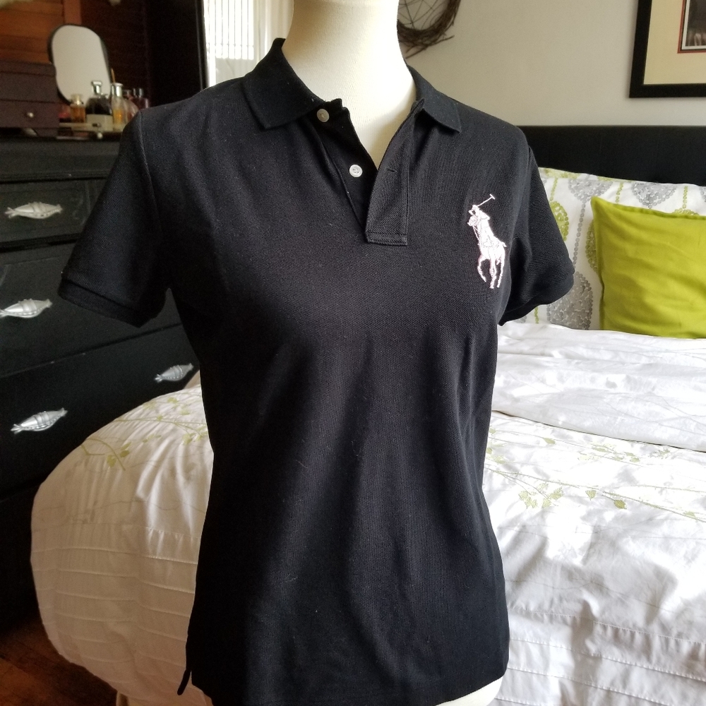 Pink pony black polo